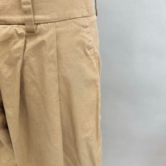 COS tan khaki pleated barrel balloon leg chino pant elastic waist Size 10 - Picture 15 of 16